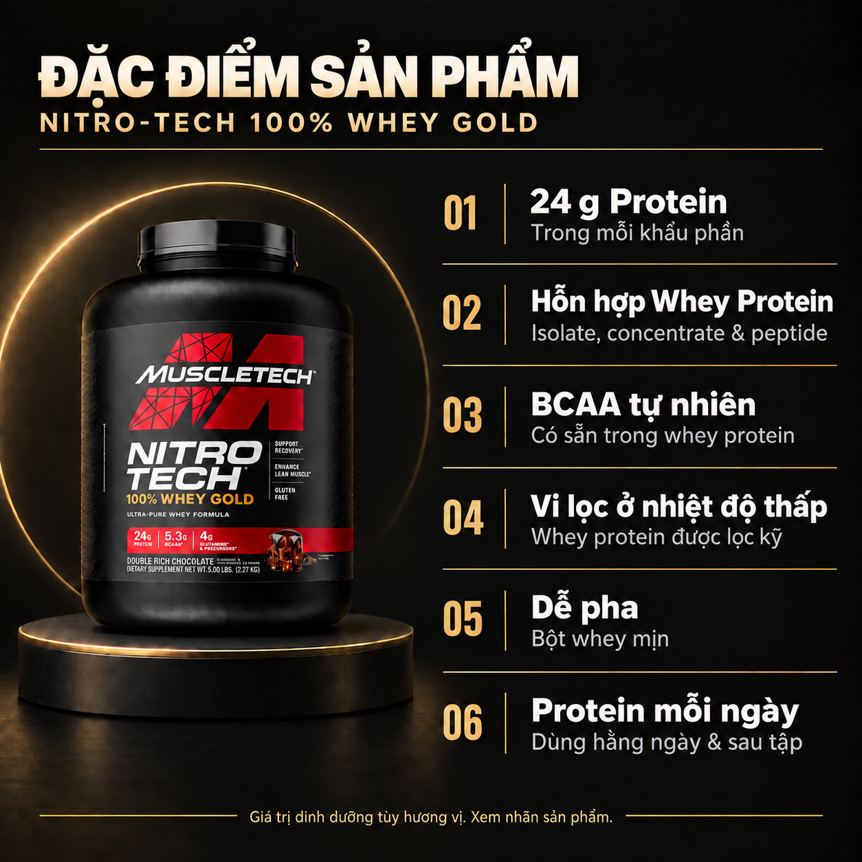 MUSCLETECH • WHEY GOLD Về sản phẩm