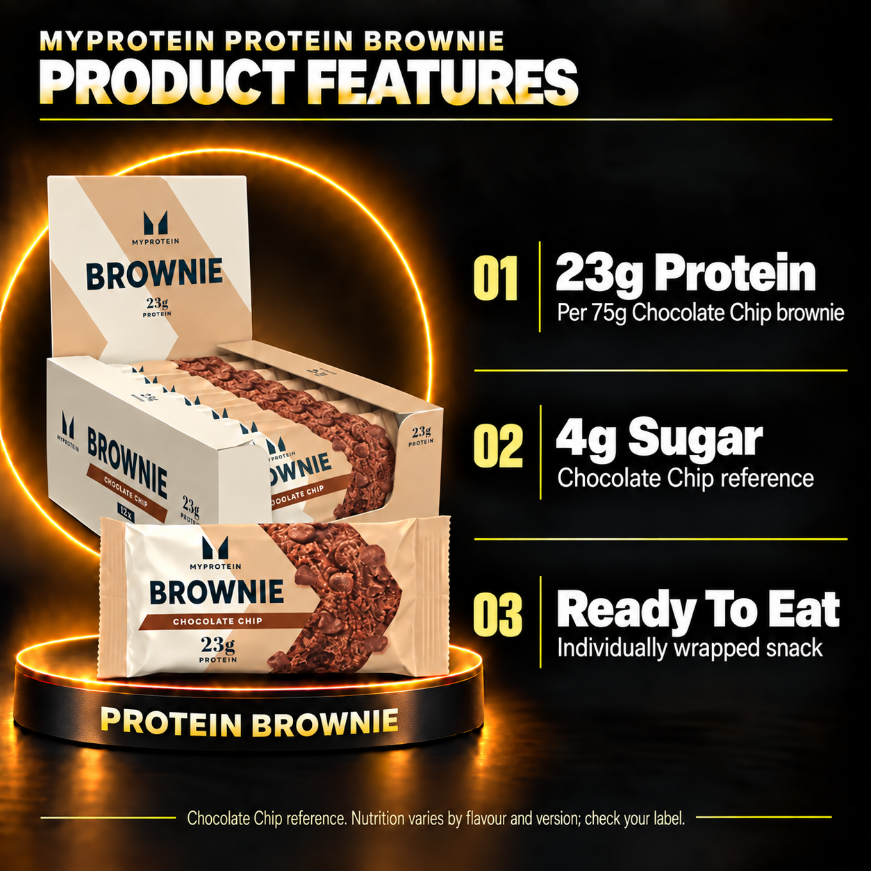 Myprotein Protein Brownie en features
