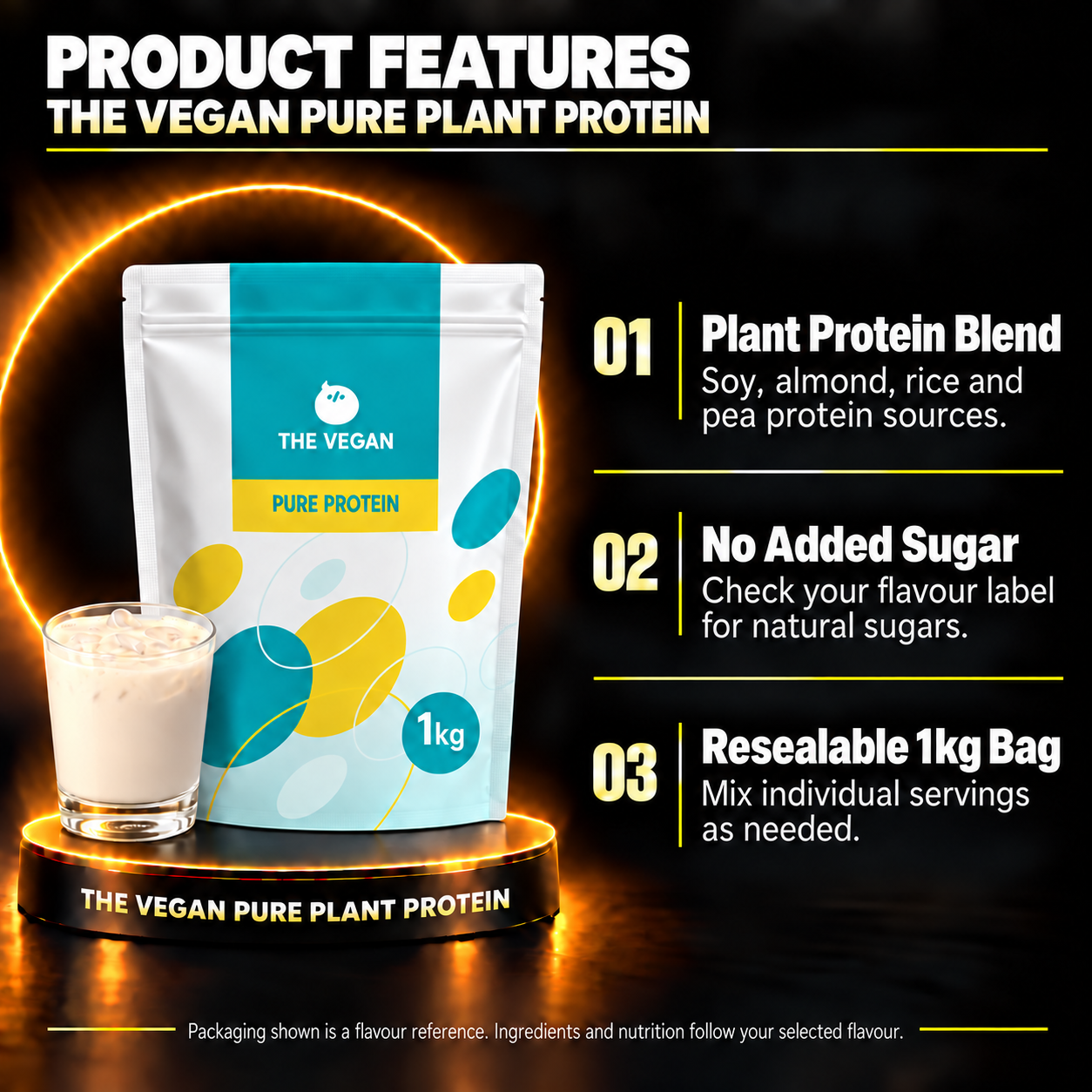THE VEGAN pure plant protein features en features
