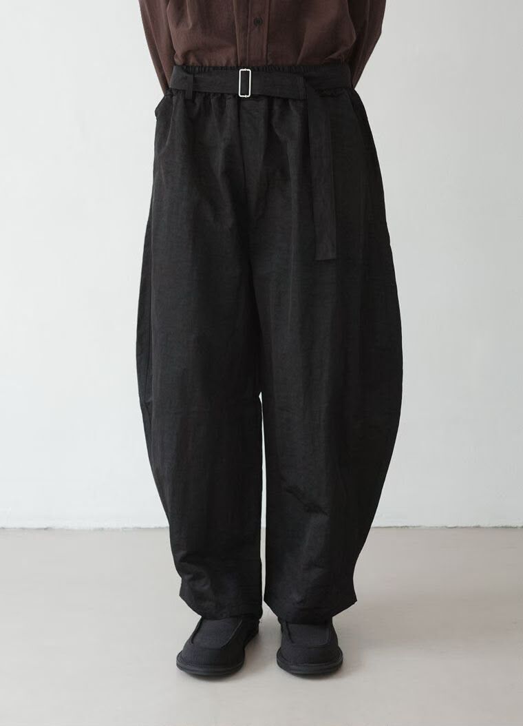 淨色連腰帶鬆身褲 alife-098P