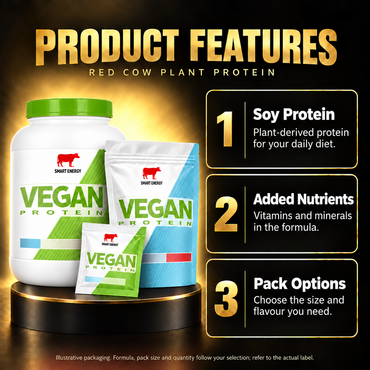 Red Cow plant protein en features