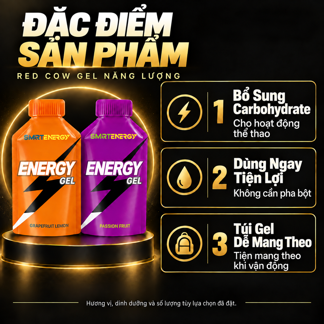 Red Cow Energy Gel vi features