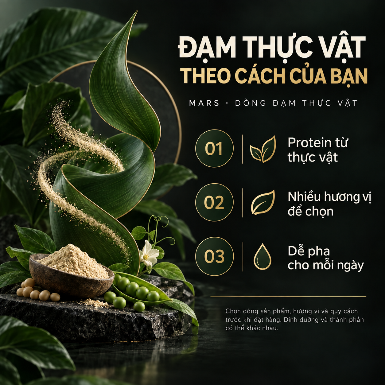 MARS Protein Thực Vật 1 kg – Đậu Hà Lan, Đậu Nành hoặc Gạo Features VI
