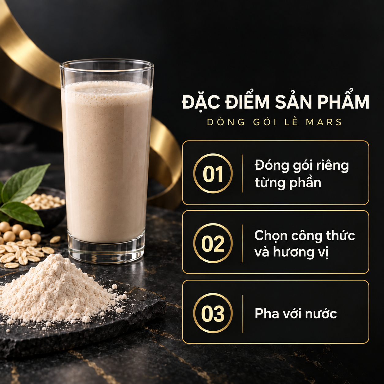 MARS Hộp Gói Lẻ — Whey & Protein Thực Vật Features VI