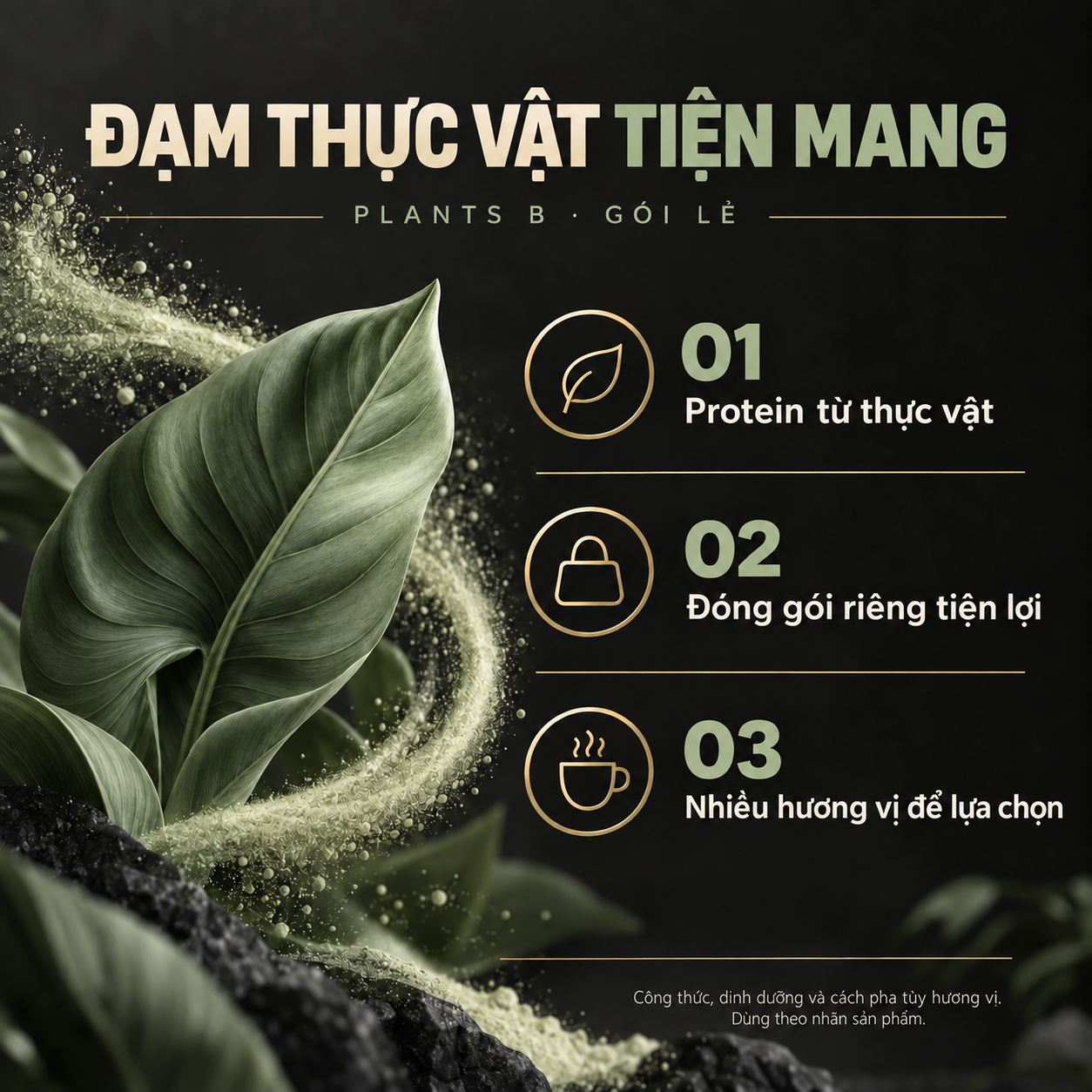 GOPOWER Plants B Súp Protein Thực Vật Dạng Gói Features VI