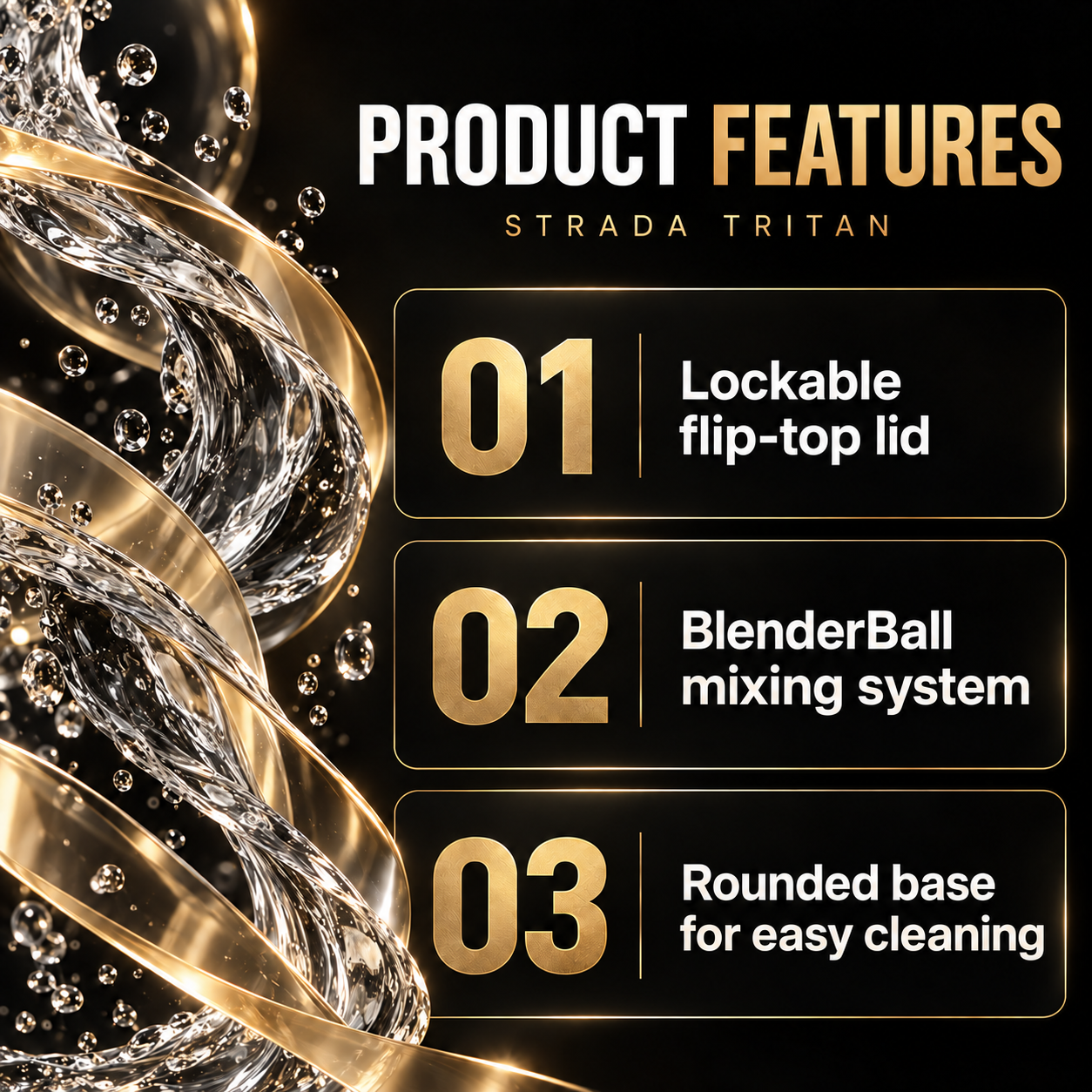 BlenderBottle Strada Tritan Shaker Features EN