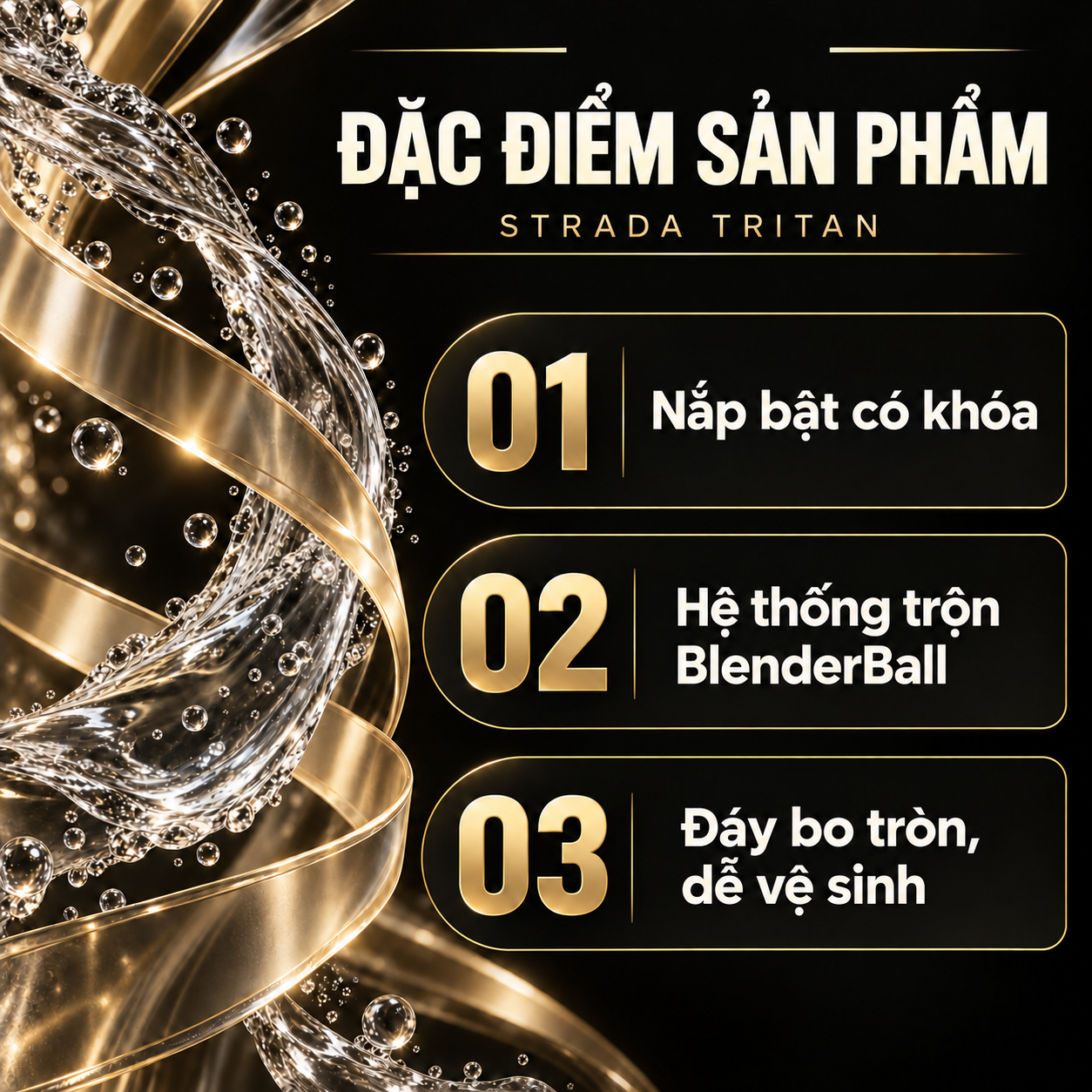 BlenderBottle Strada Tritan Bình Lắc Features VI