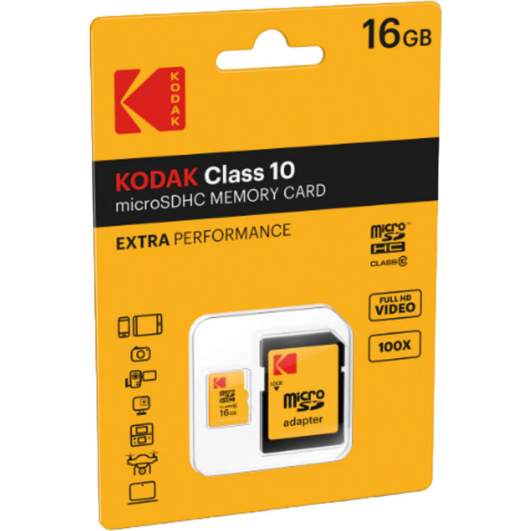 KODAK microSD 16GB PREMIUM PERFORMANCE Class 10 UHS-I U1 V10 A1