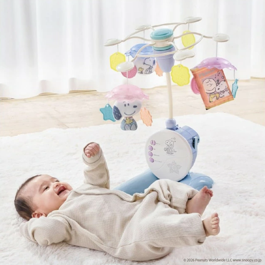 日本 2026 新版 Disney Baby x Snoopy 2 WAY 音樂床鈴