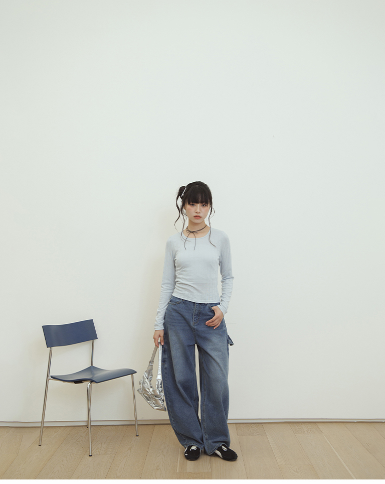 Casual heart-patterned jacquard fitted top, available in three colors【01099927】in stock+pre-order