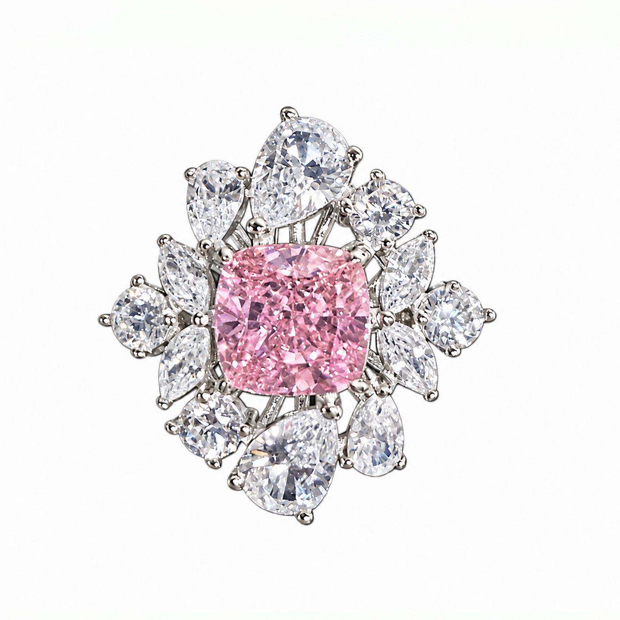 夢幻濃粉｜培育粉鑽925銀戒指