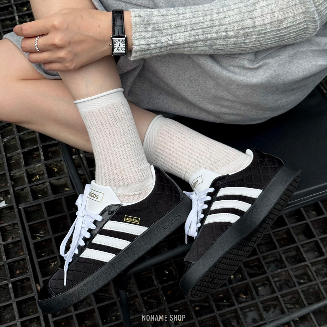 ADIDAS VL COURT 黑白 小香風 菱格紋 (男/女款)