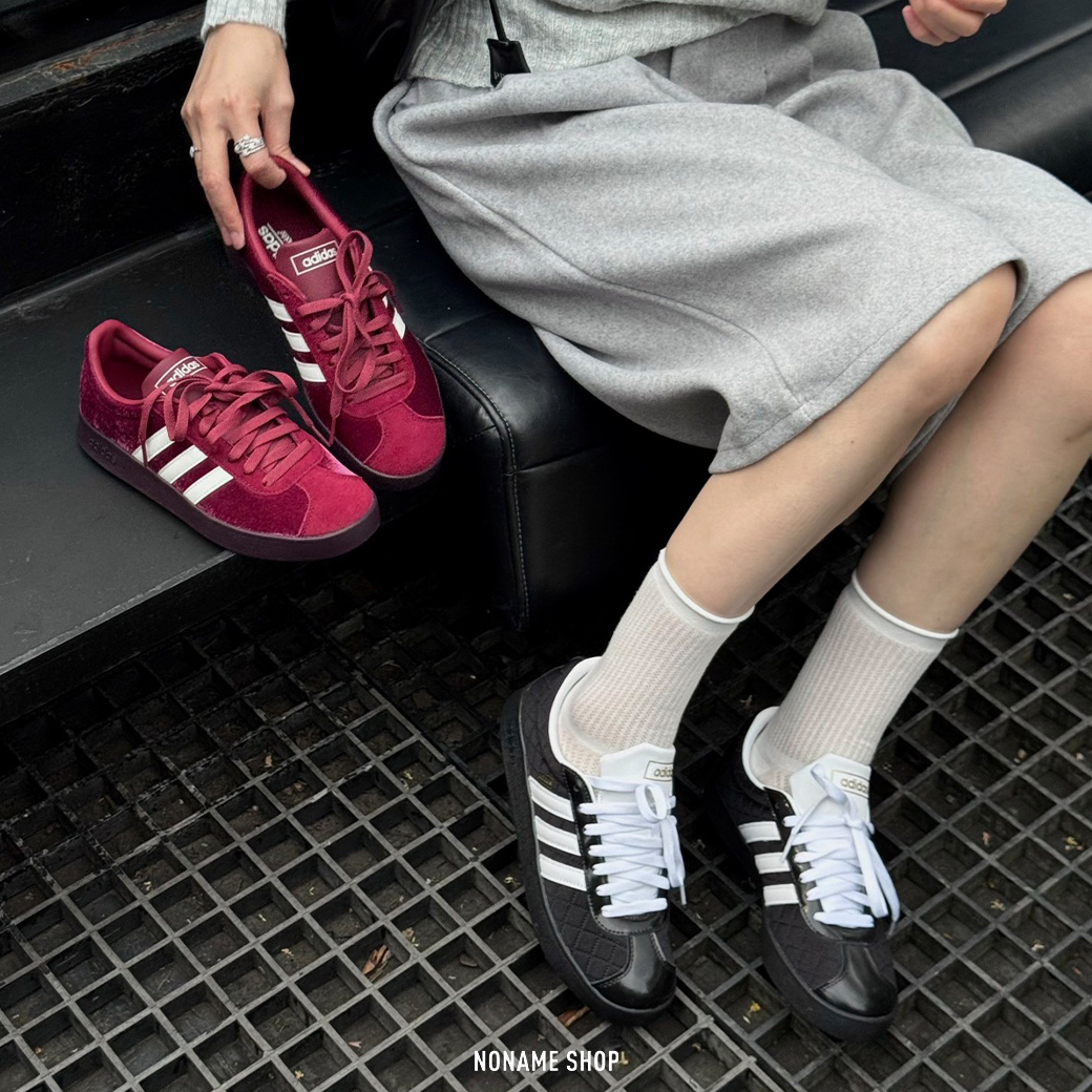 ADIDAS VL COURT 絲絨 酒紅 復古 德訓鞋 (男/女款)