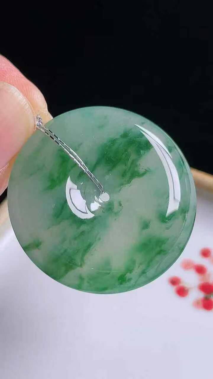 96230 翡翠冰飄花平安扣 (30.8mm直徑)