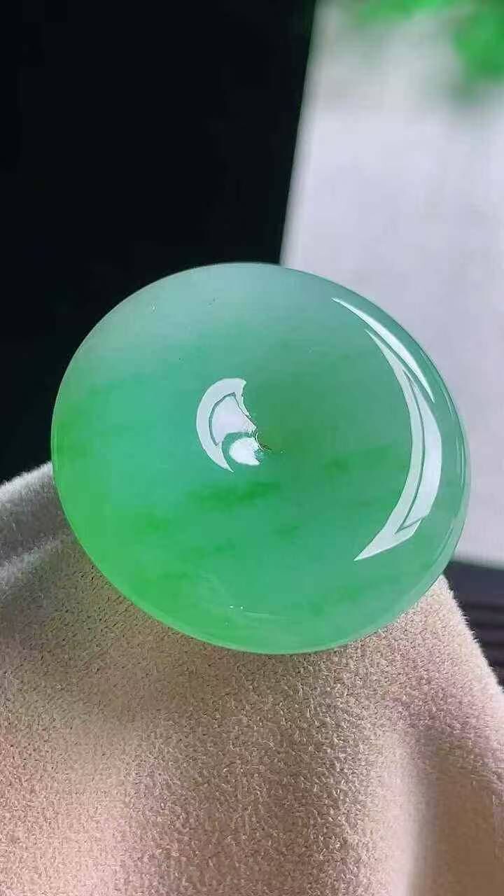 翡翠冰陽綠平安扣 (29.9mm直徑),天然翡翠A玉, 緬甸玉, Jade, Jadeite