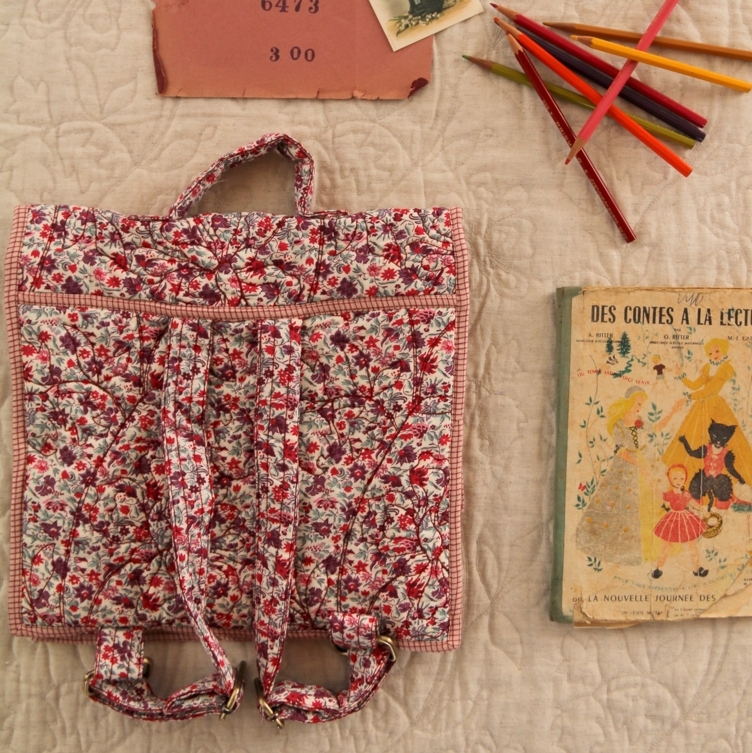 BONJOUR DIARY 花海印花後背包 School bag - Flowers field print