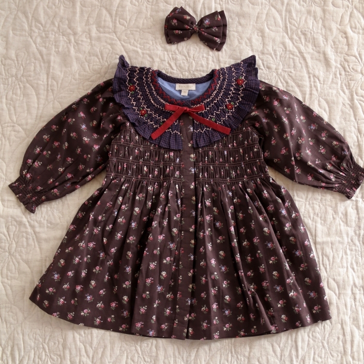 BONJOUR DIARY 小花束印花洋裝(含髮夾) Tunic with hair clips - Little bouquet print