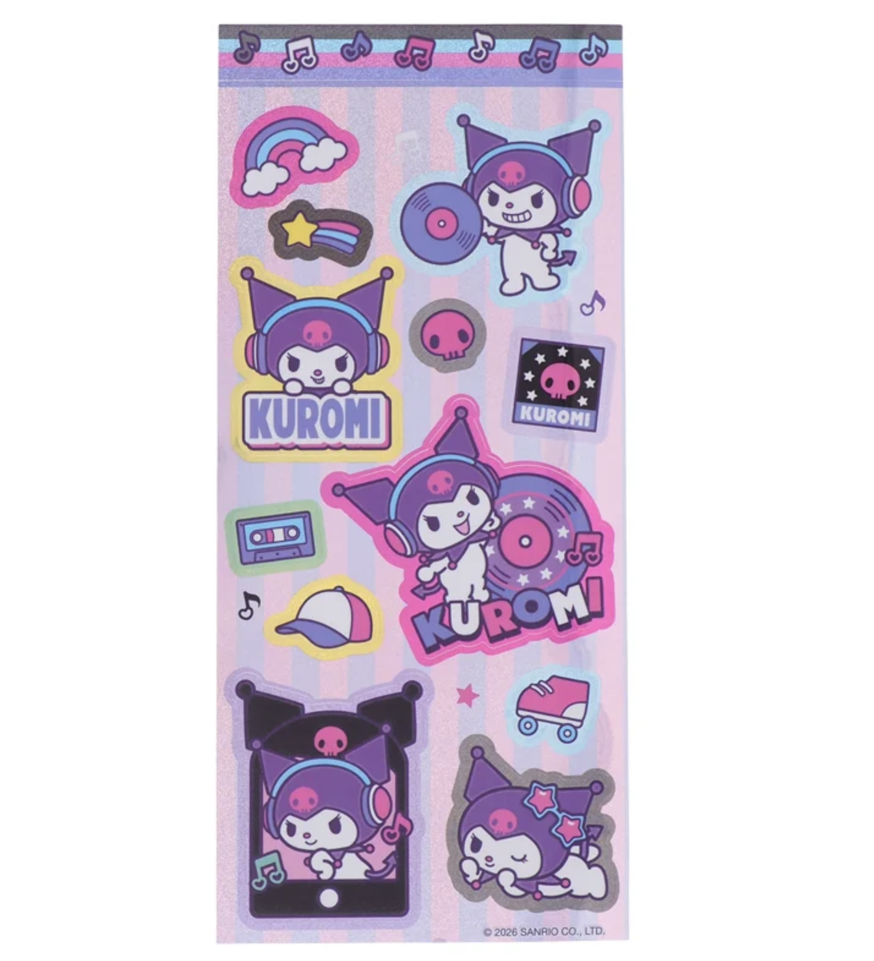 Kuromi 有鎖鐵製儲物櫃 附鎖/ 鎖匙及裝飾貼紙 9-8690-1