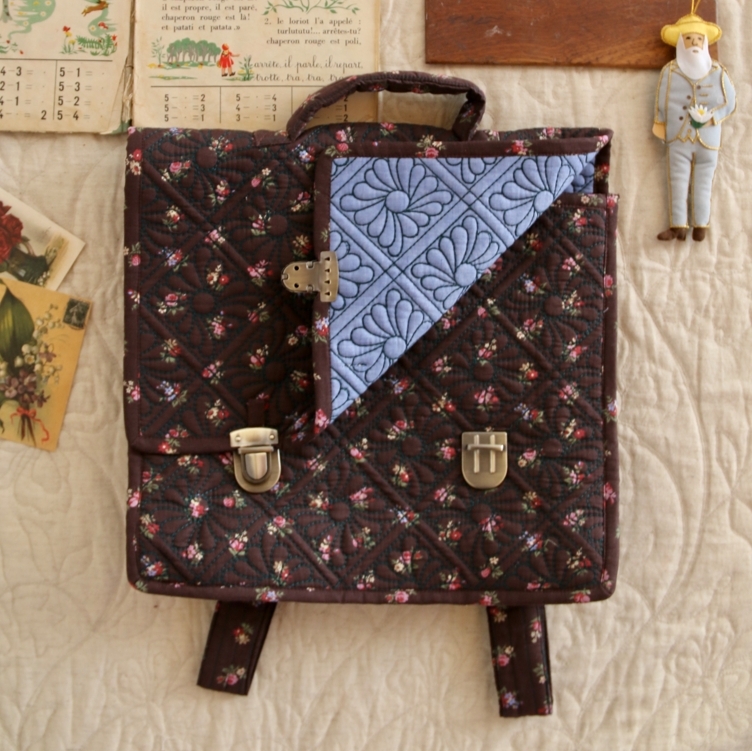 BONJOUR DIARY 小花束印花後背包 School bag - Little bouquet print