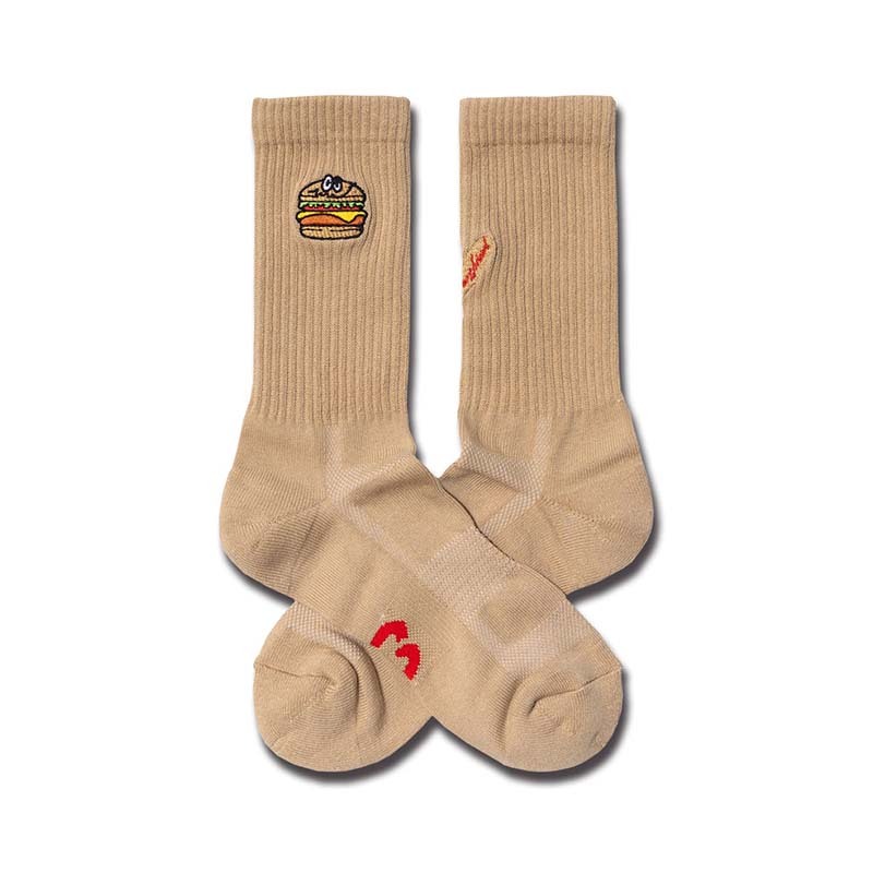 BFF Hamburger Socks Sand 漢堡 沙色 中筒襪 襪子 BFF-52 [台灣現貨]