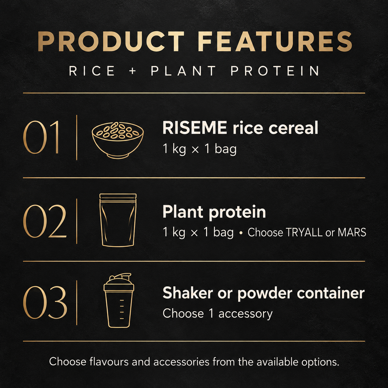Rice cereal + plant protein, your way