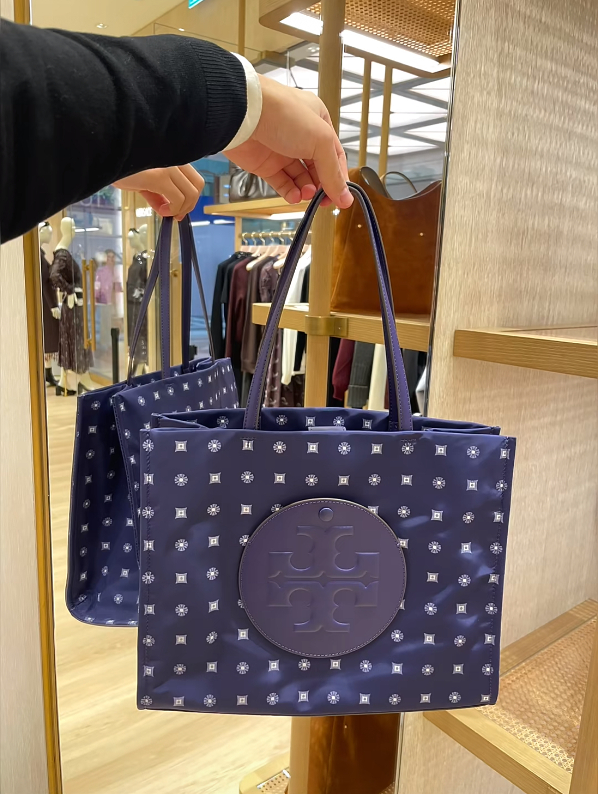 【預購】TORY BURCH N092253 Ella 印花托特包 (藍紫色)