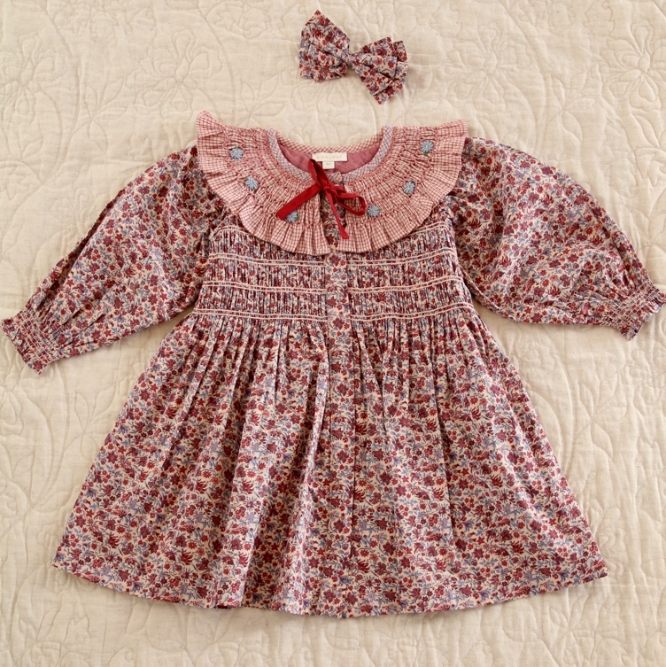 BONJOUR DIARY 花海印花洋裝(含髮夾) Tunic with hair clip - Blue flower field print