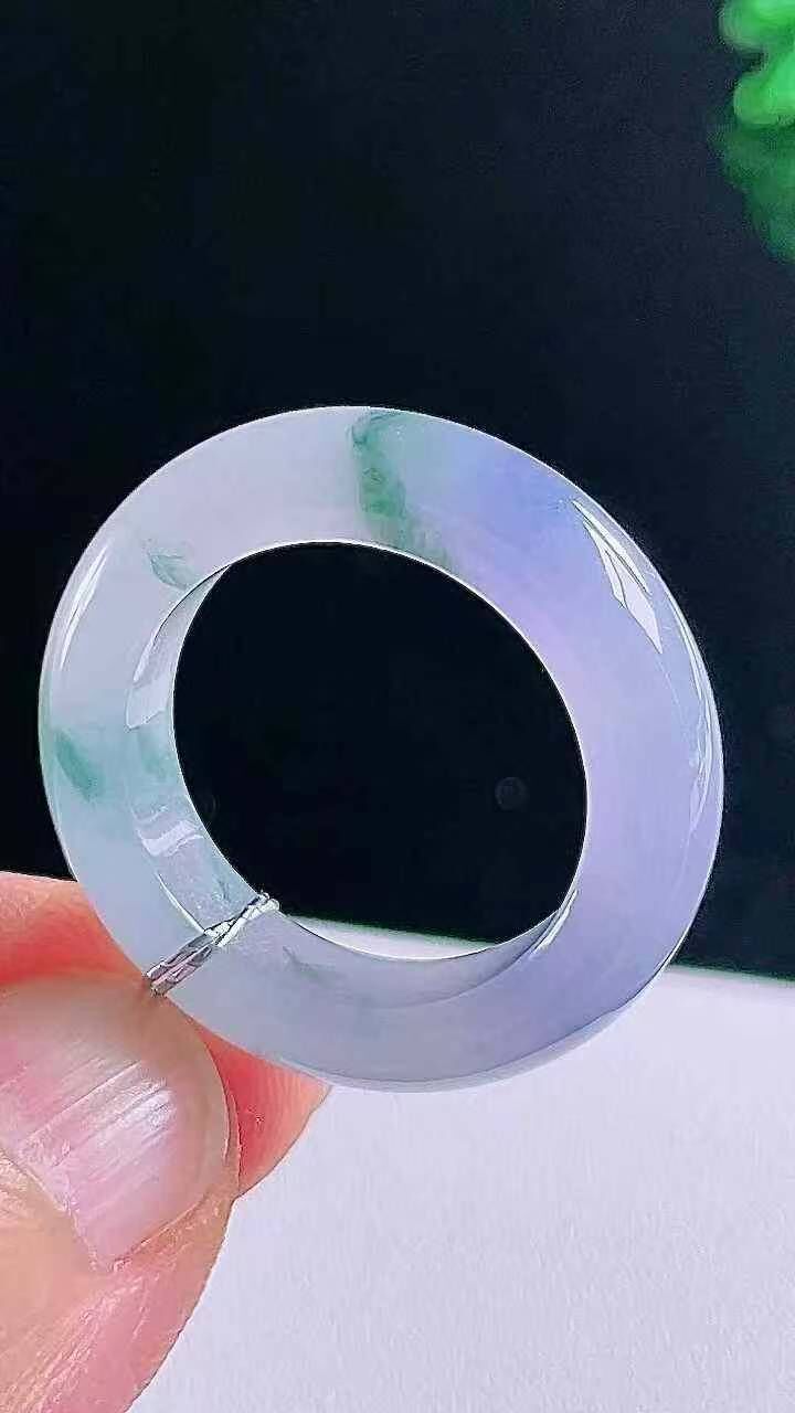 翡翠冰紫飄花戒圈 (圈口 17mm),天然翡翠A玉, 緬甸玉, Jade, Jadeite