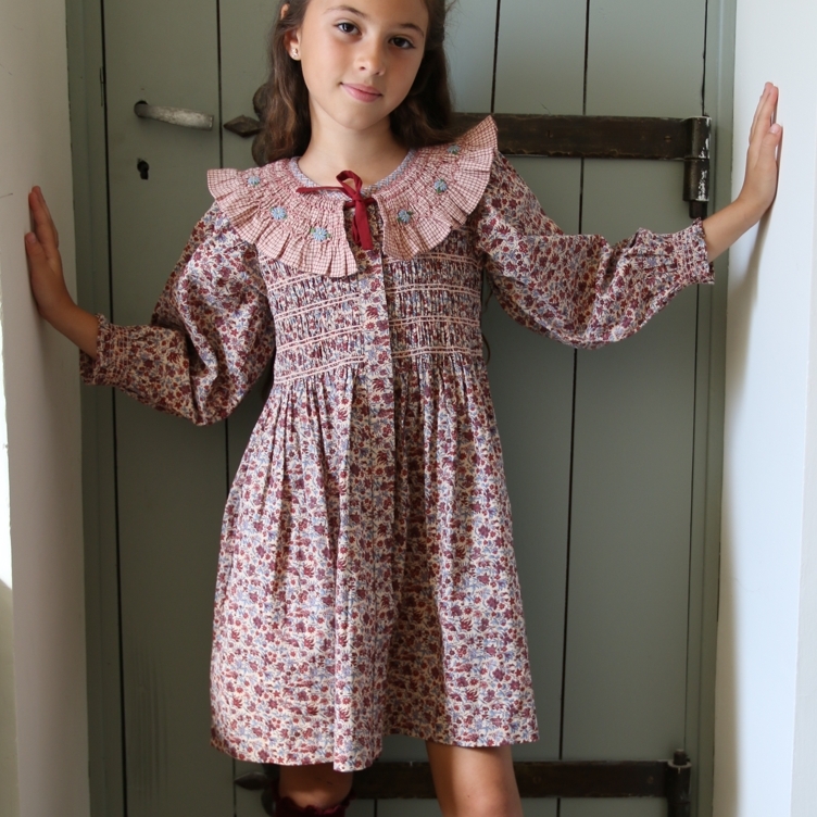 BONJOUR DIARY 花海印花洋裝(含髮夾) Tunic with hair clip - Blue flower field print