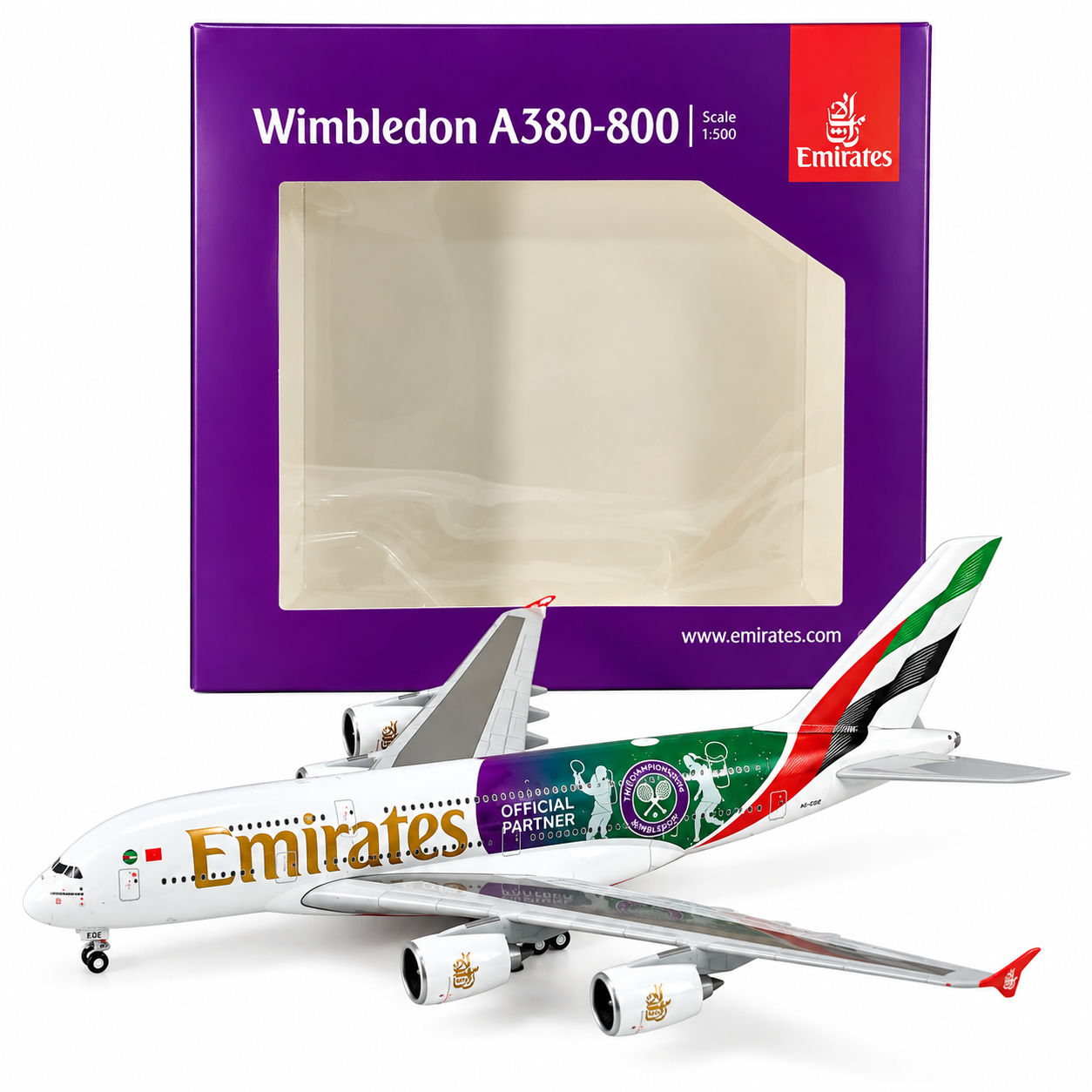 Herpa 1/500 阿聯酋航空 A380 A6-EOE 溫布頓官方合作夥伴彩繪