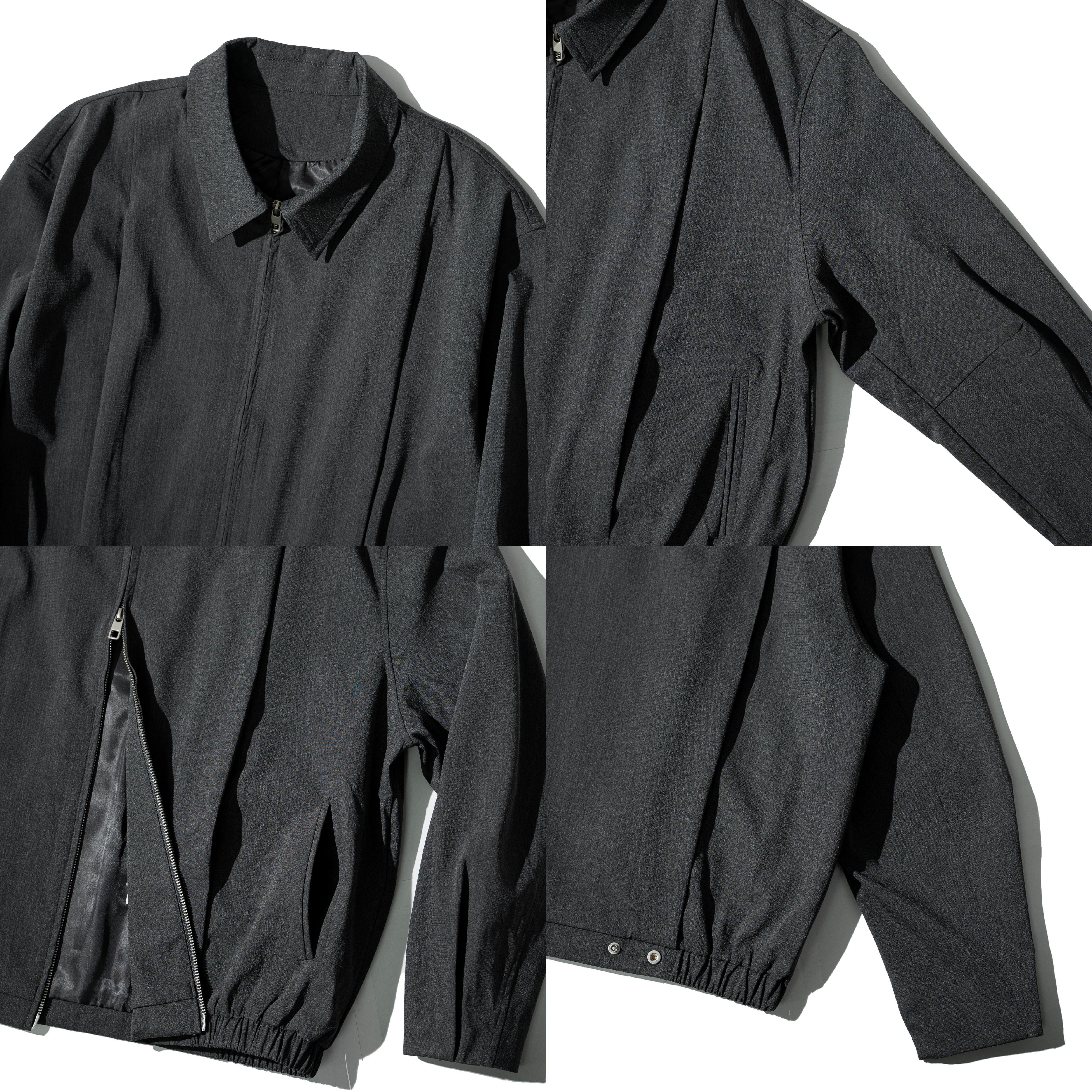 Collar Zip Jacket 西裝布料 翻領外套 [O-JK130]