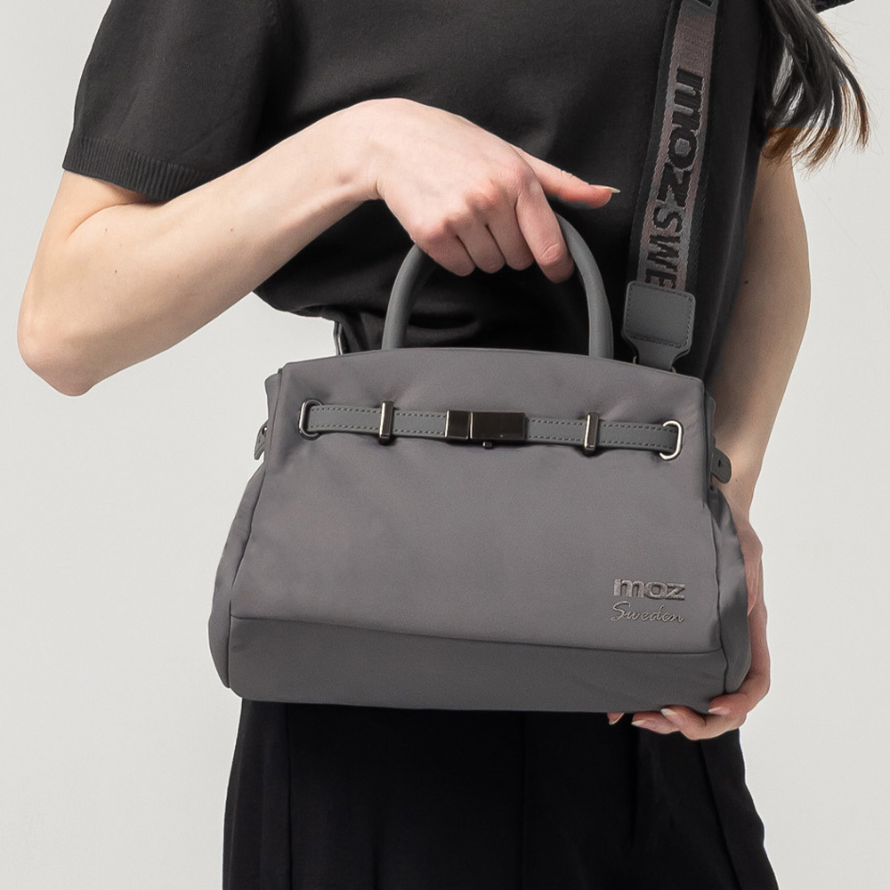 Swedish Cloud Bag Collection | Water-Repellent Cloud Crossbody Bag with Leather Buckle (Dark Grey)