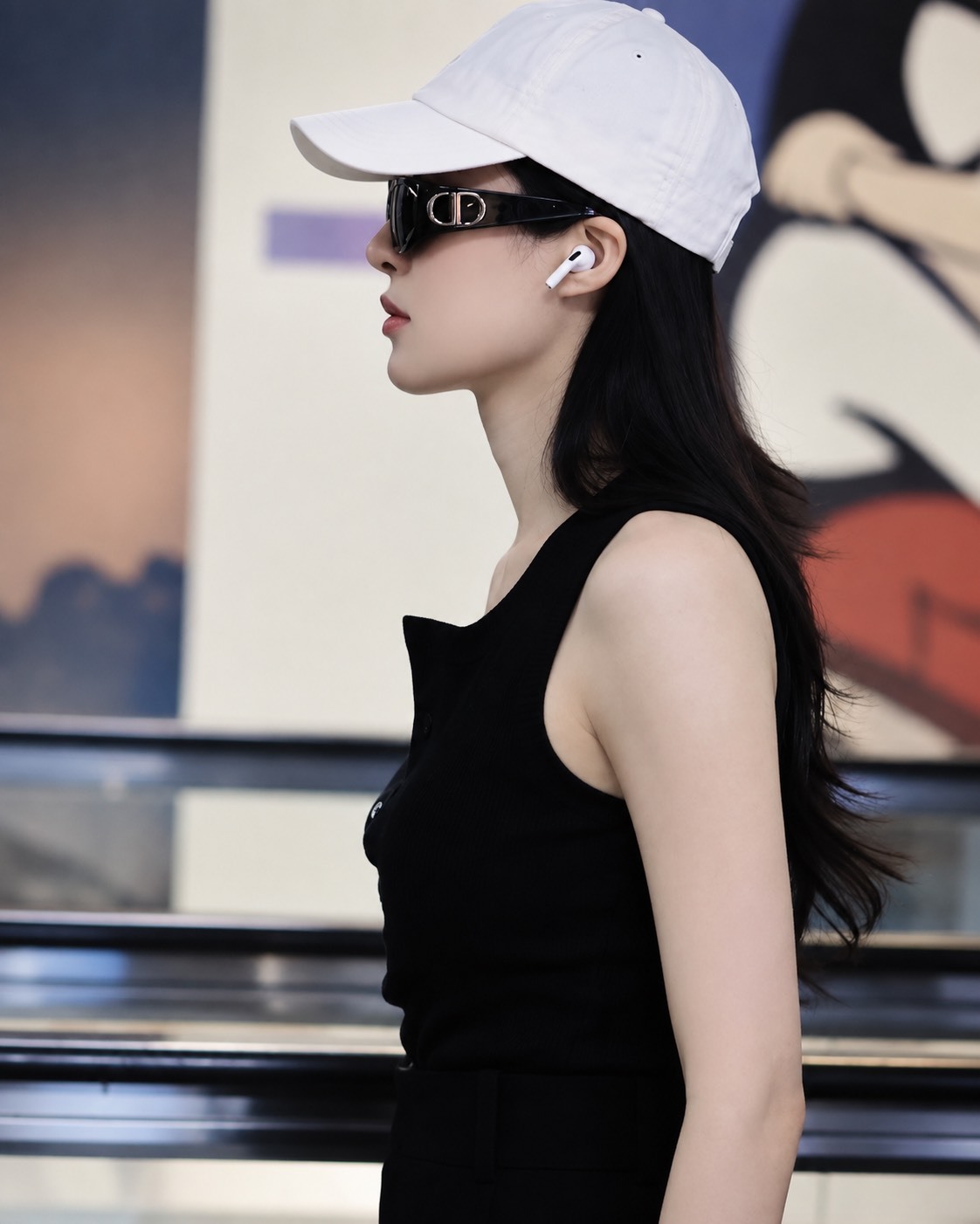 KTQ STORE ‧DIOR 迪奧徽標鏡腿不規則造型太陽眼鏡 男女同款／情侶款 黑色VeryDiorS3F-10A0