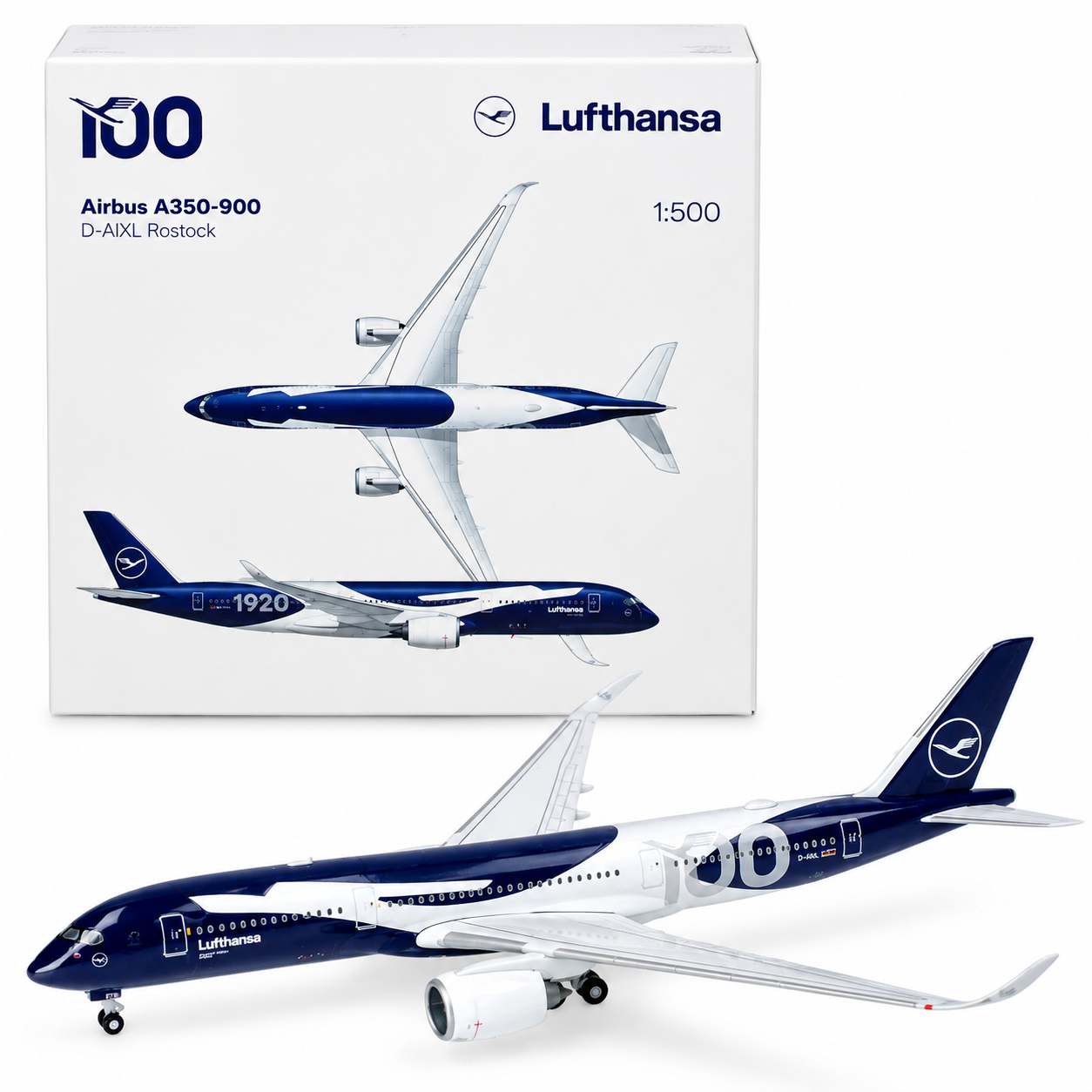 Herpa 1/500 漢莎航空 A350-900 D-AIXL 百年紀念塗裝