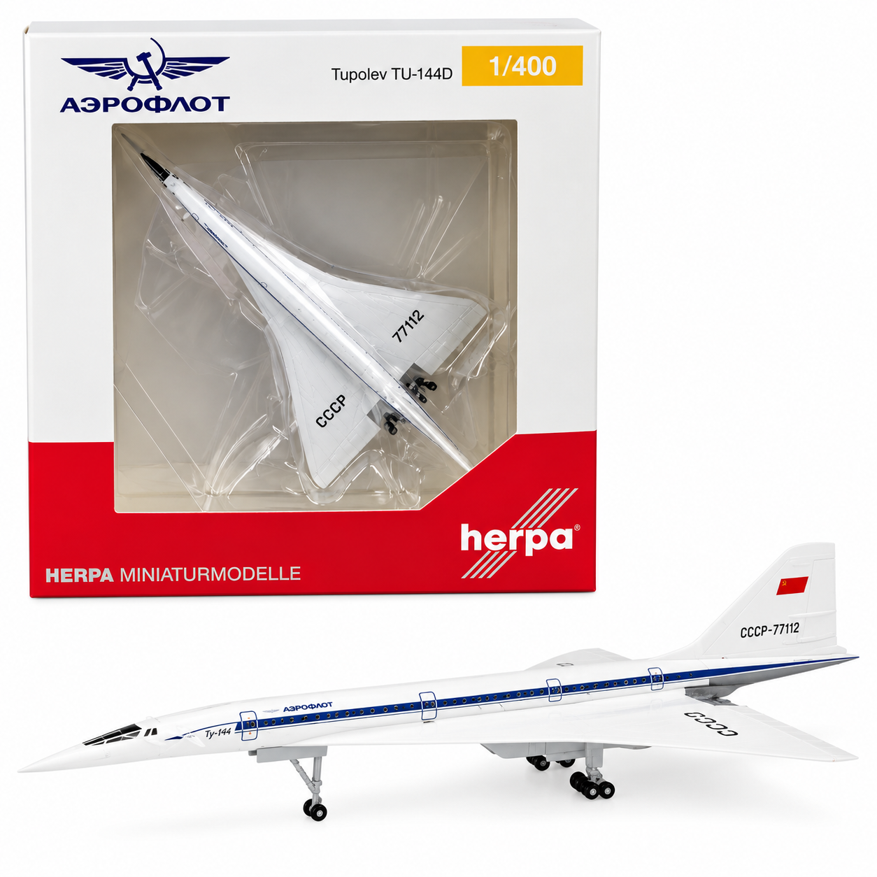 Herpa 1/400 圖波列夫 TU-144D 技術員-新社博物館