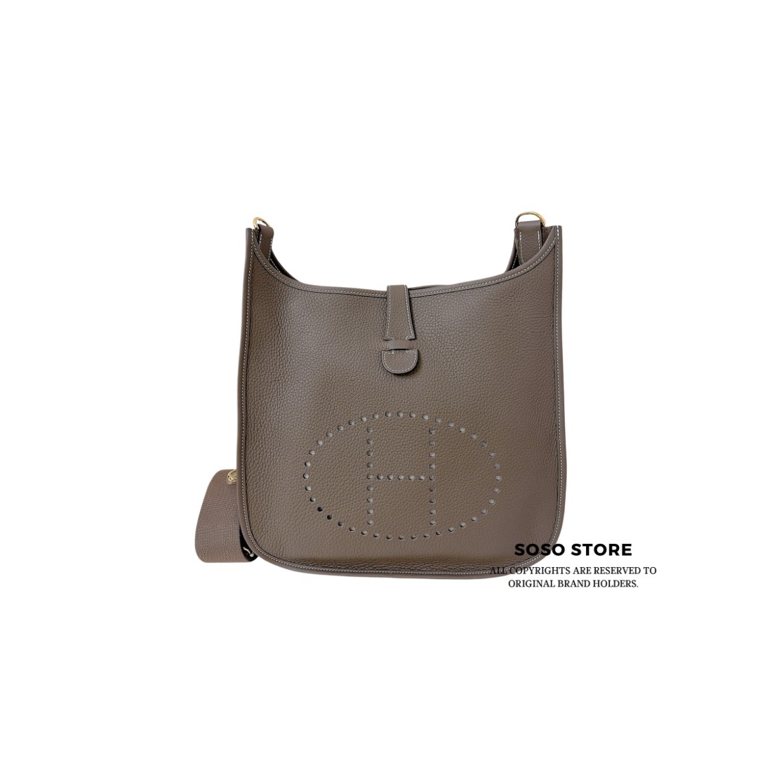 Hermes Evelyne Poche 33 - Taupe / GHW