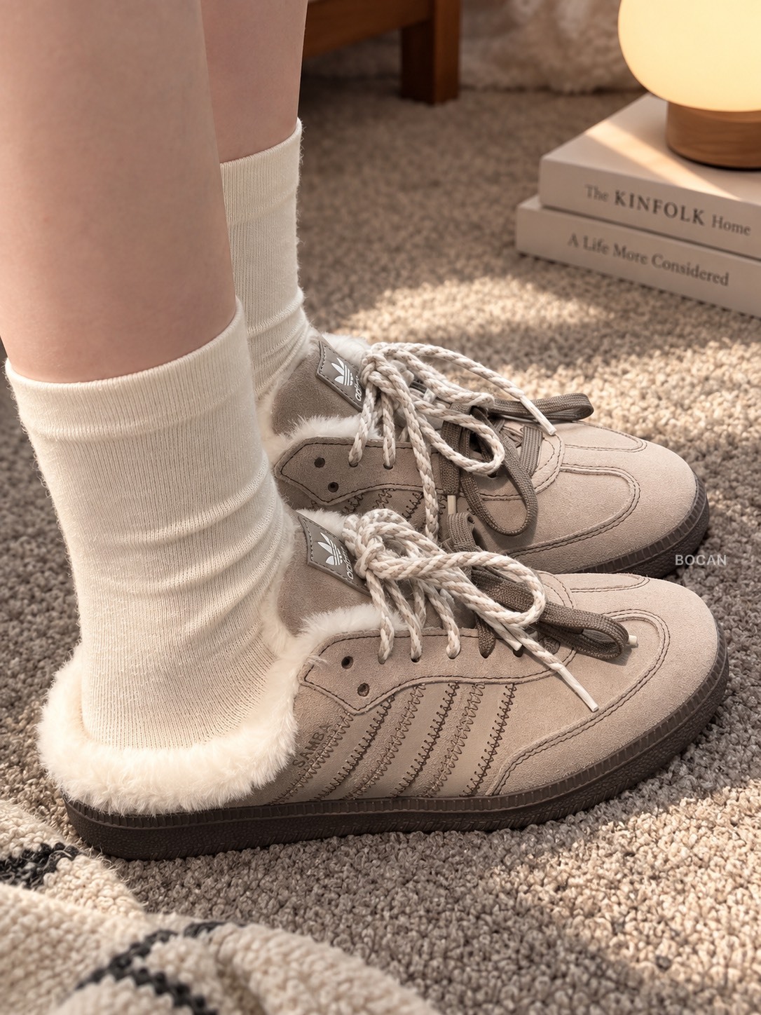 ADIDAS SAMBA MULE 毛絨MIU MIU風 穆勒 半拖 懶人鞋 二色