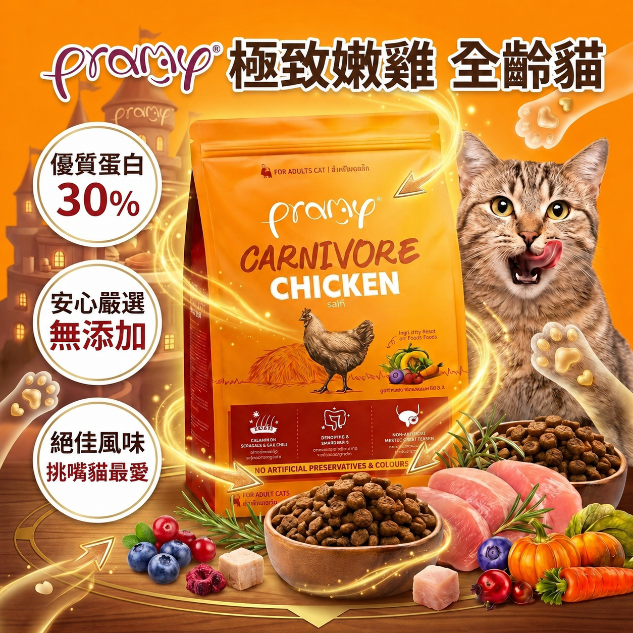 【Pramy沛米】爆肉派-極致嫩雞(全齡貓糧)  1kg