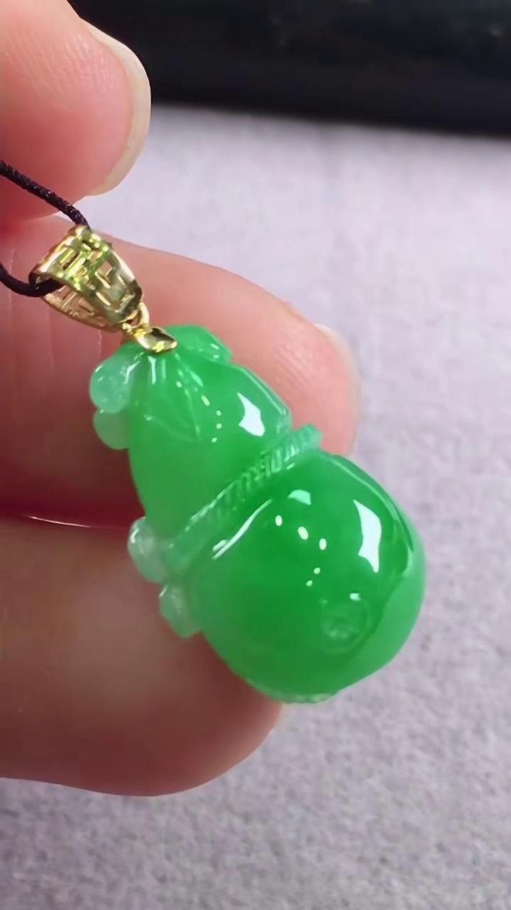 翡翠葫蘆吊墜,天然翡翠A玉, 緬甸玉, Jade, Jadeite
