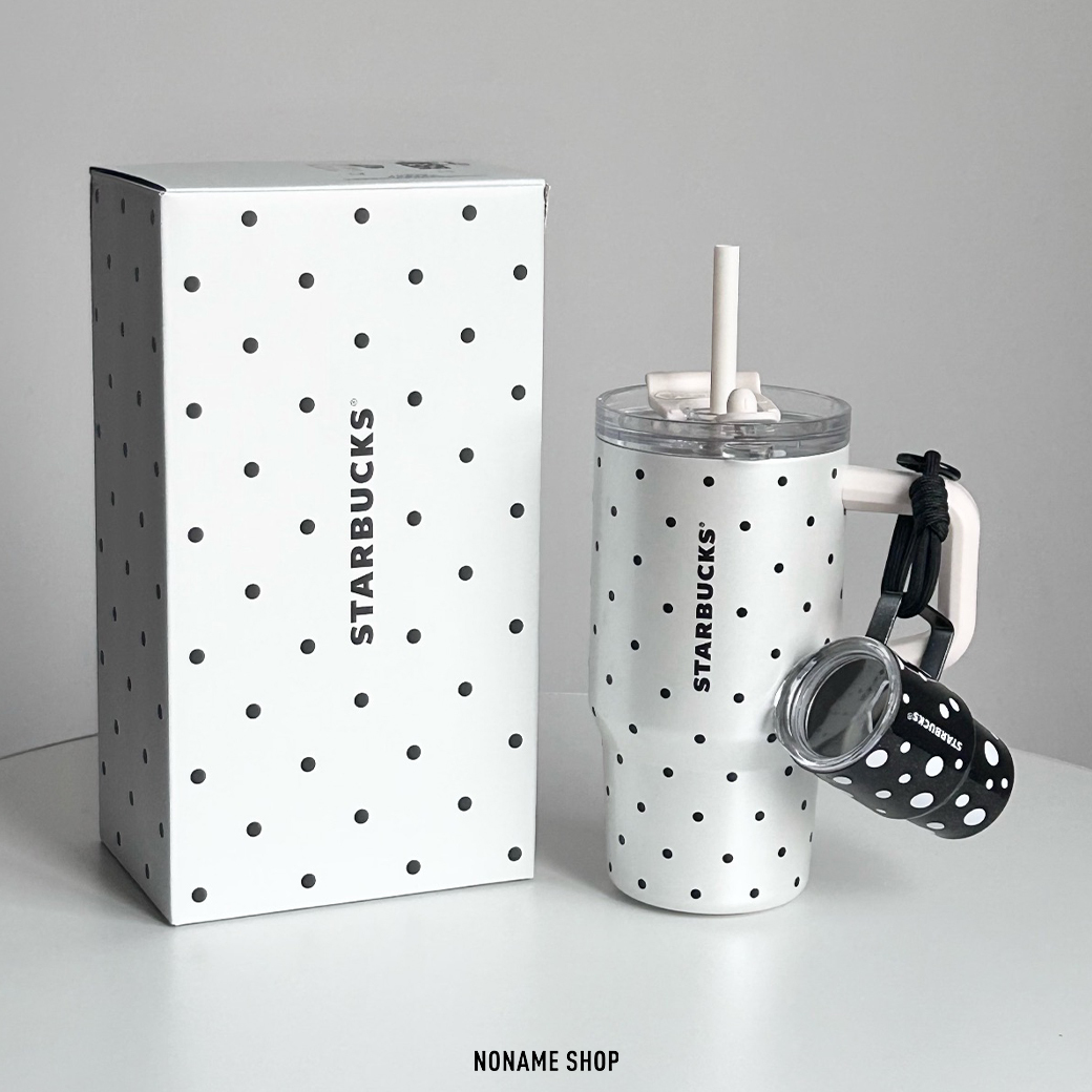 STARBUCKS 星巴克 保溫杯 冰壩杯 吸管杯 波點 漫境系列 點點 子母杯 615ml 黑白色