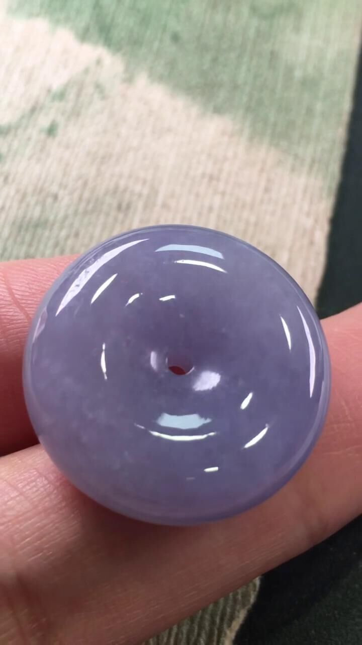 翡翠紫平安扣 (22mm直徑),天然翡翠A玉, 緬甸玉, Jade, Jadeite
