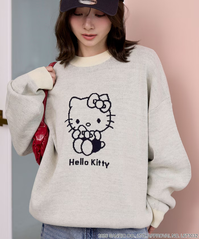 預購！日本 HELLO KITTY アート ジャガード ニット針織衫 (3colors)