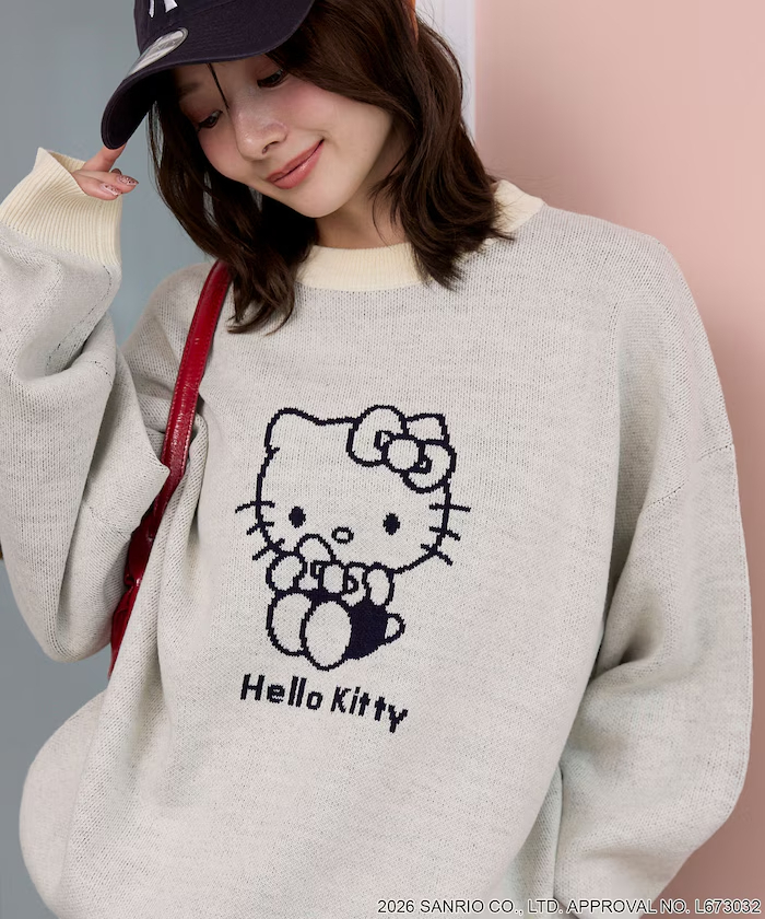 預購！日本 HELLO KITTY アート ジャガード ニット針織衫 (3colors)