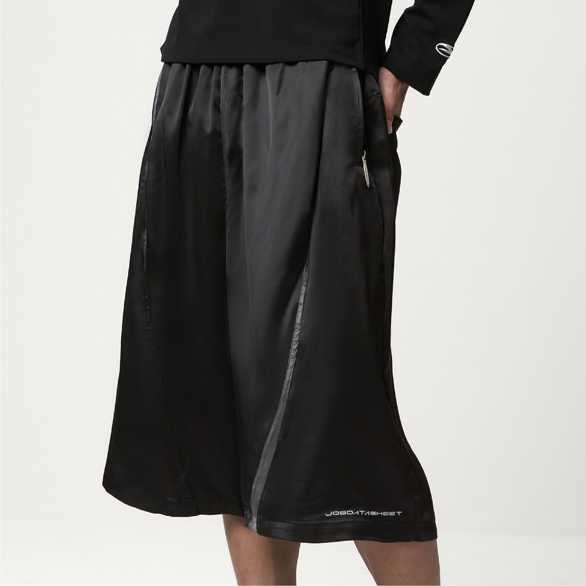 JOBDATASHEET Asymmetric Panel Satin Pants [D57]