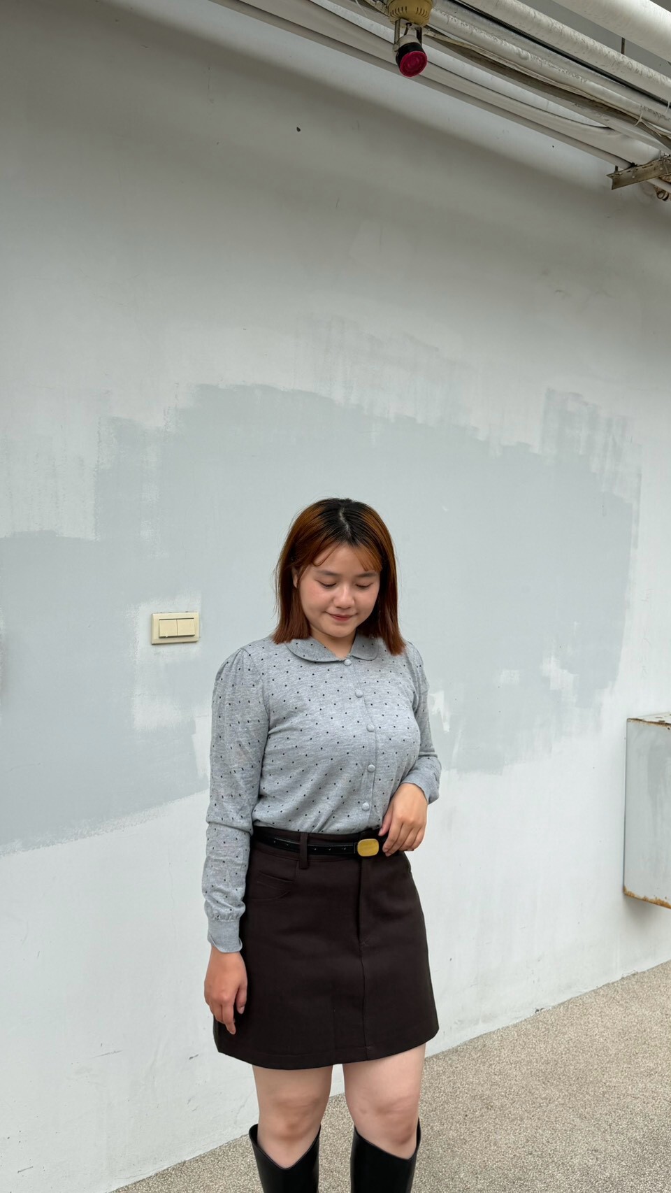 Polka dot collar top
