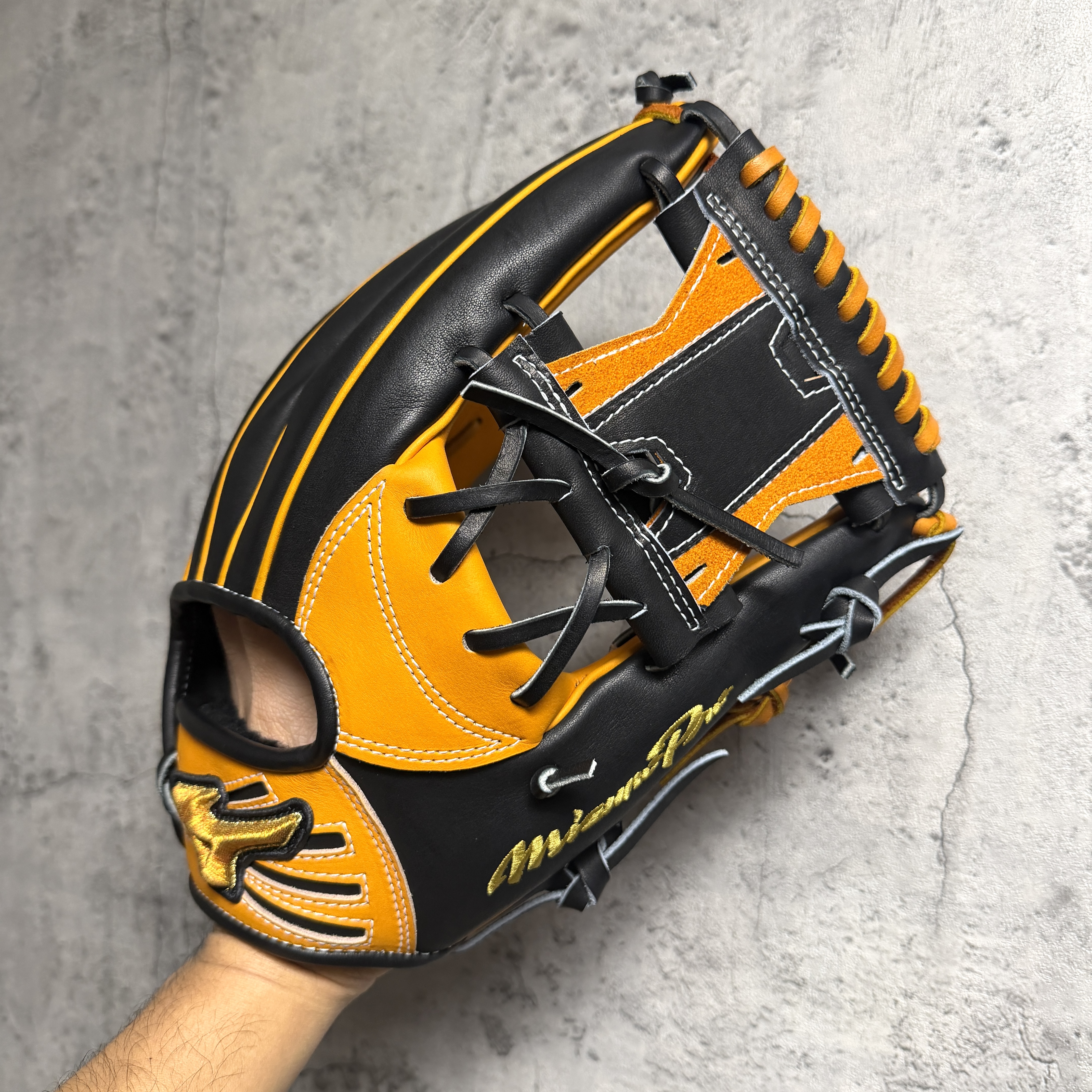 【預約商品 約1月進貨】 約11.8吋 Mizuno Pro 硬式 大內野 長岡秀樹 +10mm 六孔內建退指 金標 波賀HAGA產 M-M006 瘋牛限定