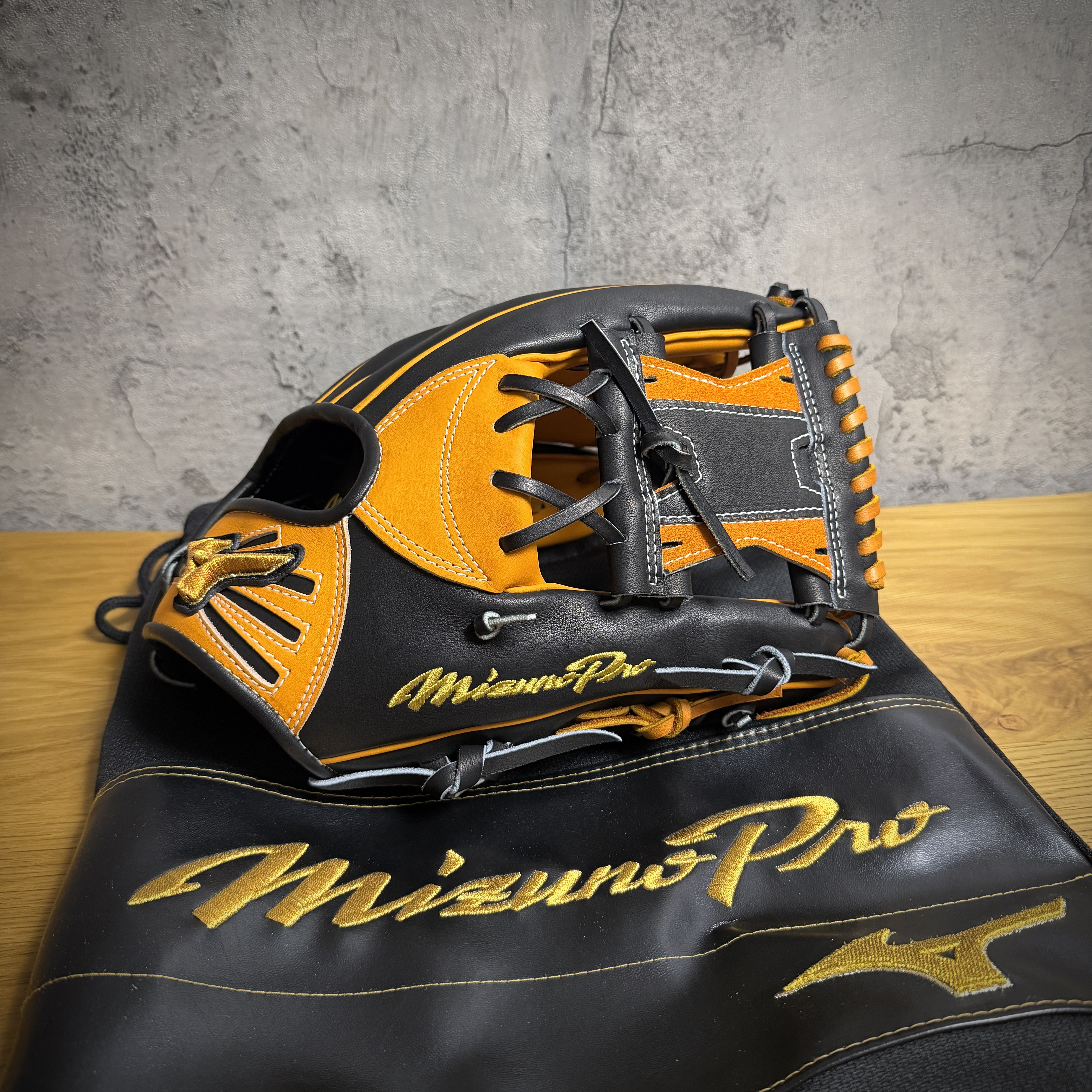 【預約商品 約1月進貨】 約11.8吋 Mizuno Pro 硬式 大內野 長岡秀樹 +10mm 六孔內建退指 金標 波賀HAGA產 M-M006 瘋牛限定