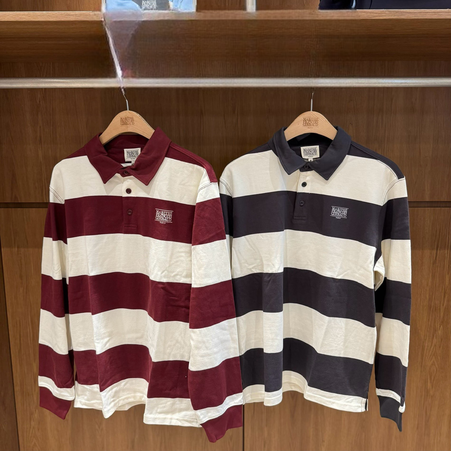 香港$840!!連線入code再減😱!! MARITHE FRANCOIS GIRBAUD (MFG)｜MFG46FLS204 SMALL CLASSIC LOGO RUGBY COLLAR LONG SLEEVE TEE [2 colors] M76