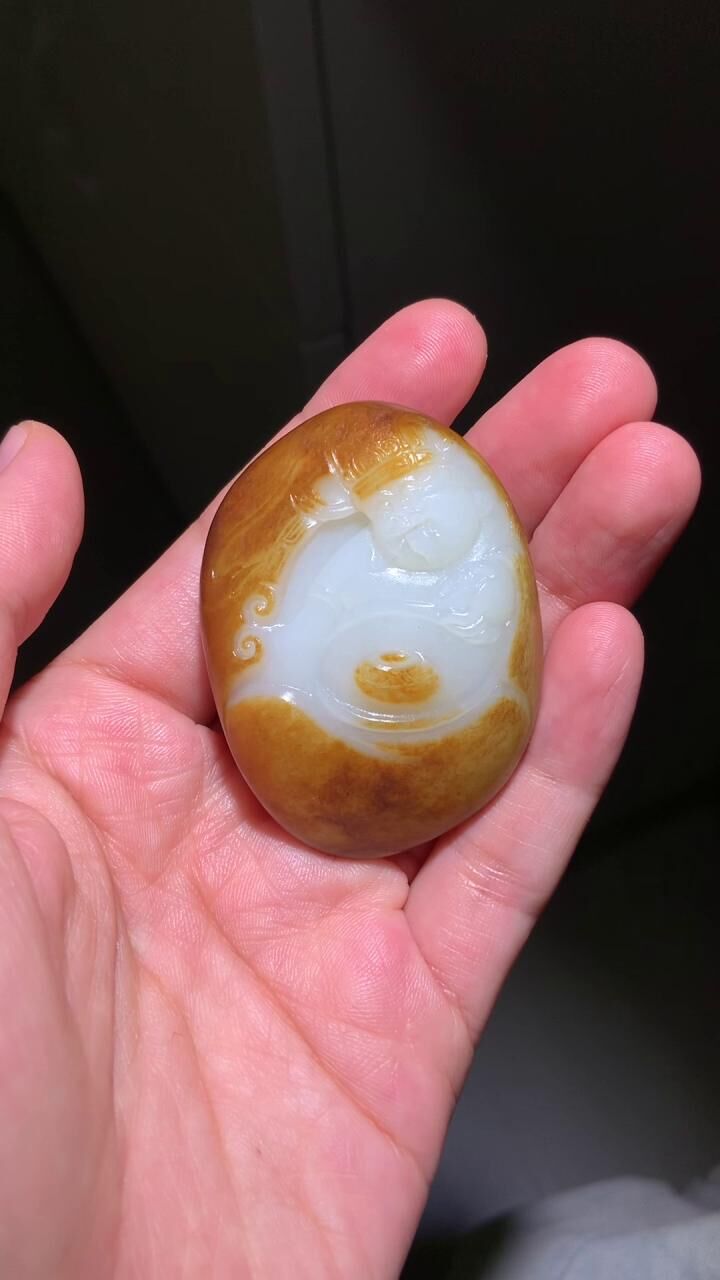 96711 和田玉籽料財神