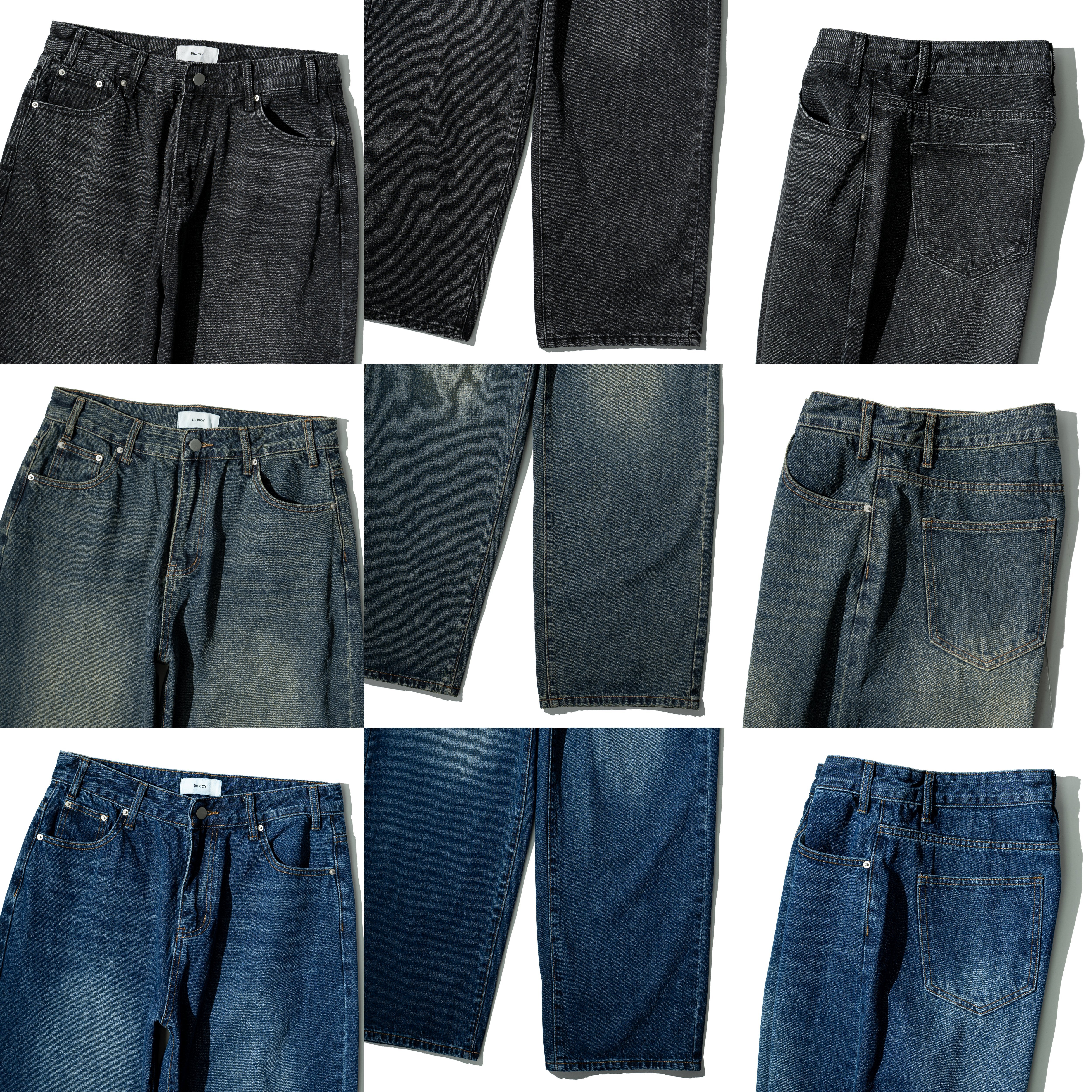 Washed Straight Denim Jeans 直筒水洗牛仔長褲 [B-2685]